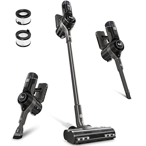 LEVOIT Cordless Vacuum Cleaner, 400W Motor Stick Vac with Powerful Suction and Auto Mode, Up to 40 Minutes Runtime, 4-Stage HEPA Filter, Deep Clean Carpet, Hard Floor, Pet Hair, IQ 40, Grey