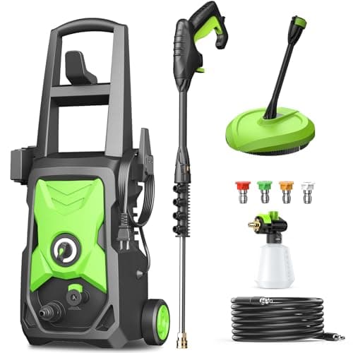 Power Pressure Cleaner for Effortless Cleaning with Surface Cleaner & 4 Nozzles & Detachable Foam Cannon for Easy Use, Home/Driveway/Car Wash/Patio/Fence/Garden
