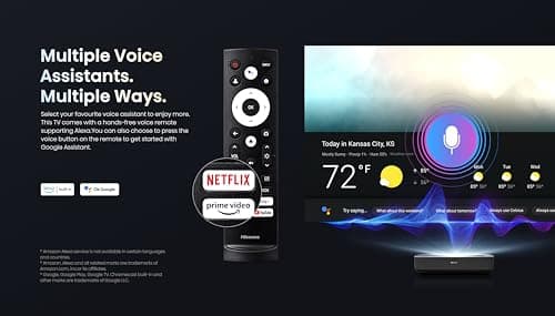 Hisense PL1 Ultra Short Throw Home Theater Smart Projector, 80"-120", 4K UHD, Dolby Vision & Atmos, HDR10, Google TV, Netflix, 2200 ANSI Lumens (Renewed) 8