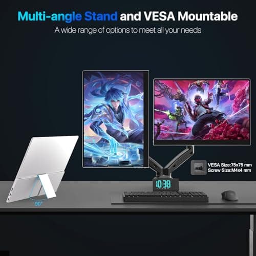 XBONFIRE 16" OLED Portable Monitor, 3K 2880x1800 120Hz 0.1ms 120% DCI-P3 500000:1 Contrast USB-C HDMI OLED Monitor with VESA Kickstand Speaker Ultra-Slim External Display for Laptop PC Phone Gaming 9