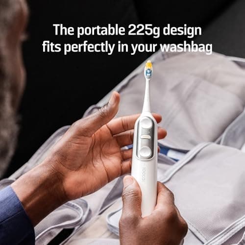 Soocas NEOS II - 2-in-1 Electric Toothbrush and Water Flosser, Advanced Electric Toothbrush for Adults, Portable Oral Irrigator, Travel-Friendly Water Flosser, Effective Plaque Removal, Pearl White 8