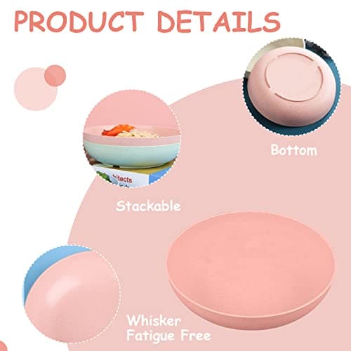 6-Pieces Whisker Fatigue Cat Bowl - 5.5 Inch Shallow Cat Food Dish Wide Cats Wet Feeding Bowls, PET Plate for Kittens and Short Legged Cats (Type-A Normal Bowls) 5