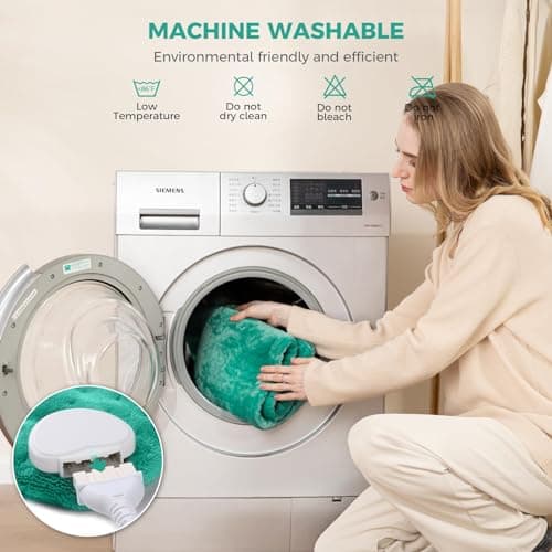 NOWWISH Heating Pad for Back Pain Relief & Period Cramps, 12x24 Inches Electric Heating Pad with 10 Heat Settings, Timer and Auto Shut-Off, Machine Washable, Valentines Day Gifts for Her, Green 7