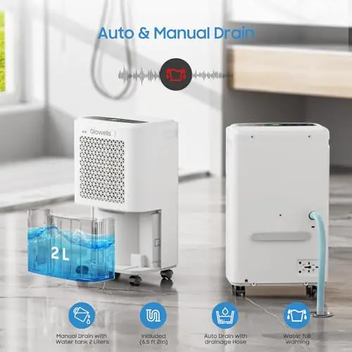 2500 Sq.Ft Dehumidifiers for Home Basement with Drain Hose, 34 Pints Large Room Dehumidifier Portable with Smart Humidity Control, 3 Opeartion Modes for RV, Bathroom, Bedroom 6