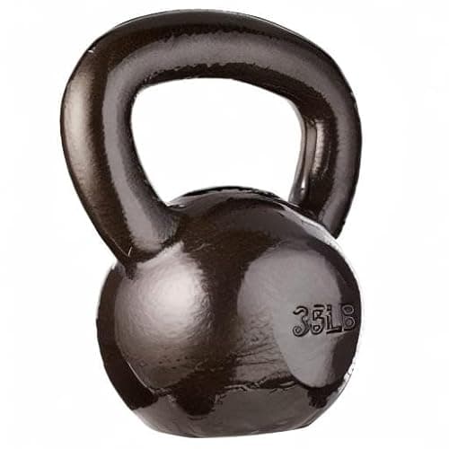 Amazon Basics Cast Iron Kettlebell for Strength Training, Wide Handle with Comfortable Grip, 35 Pounds, Black 5