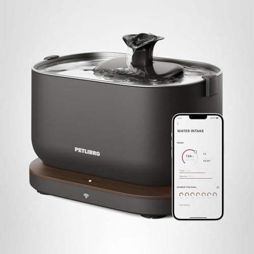 PETLIBRO Cat Water Fountain, App Monitoring Pet Fountains for Cats Indoor with Stainless Steel Tray, 2.5L/84oz Dockstream Automatic Water Dispenser for Drinking, 2.4G Wi-Fi Smart Bowl Inside 10