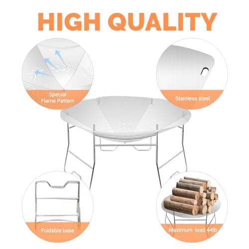 ActDoer Portable Camping Fire Pit - 17 inch Wood Burning Fire Pit with Storage Bag - Camping, Picnics, Backpacking, Outdoor Heating 5