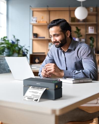 POLONO Bluetooth Thermal Shipping Label Printer, Wireless 4x6 Shipping Label Printer for Small Business, Support iOS, Android, Windows, Mac. Compatible with Amazon, Ebay, Shopify, Etsy, USPS (Grey) 9