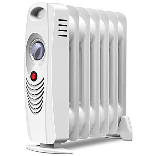 Tangkula 700W Portable Space Heater, Oil-Filled Radiator with Adjustable Thermostat, Overheat Protection, Electric Heater for Home, Bedroom, Indoor Use