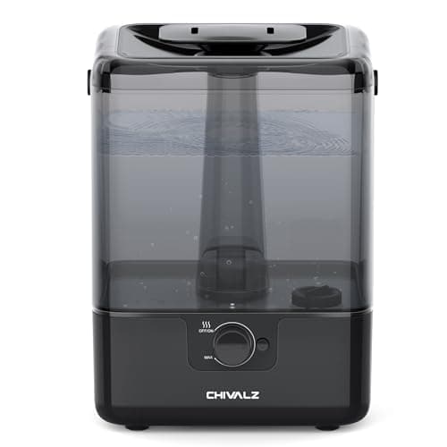 CHIVALZ Humidifiers for Bedroom Large Room Home, 6LCool Mist Top Fill Humidifiers for Baby Nursery and Plants, 26dB Quiet, Nightlight, Up to 50 Hours, Oil Diffuser
