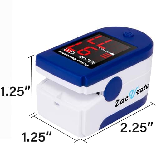 Zacurate Fingertip Pulse Oximeter Blood Oxygen Saturation Monitor with Batteries and Lanyard Included (Sapphire Blue) 6