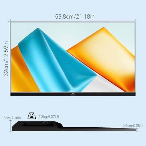 Kenowa 23.8" 100Hz Large Portable Monitor IPS FHD 1080P Freesync USB-C HDMI Gaming Monitor, External Display Dual Speakers Adjustable Stand for PC,Laptop,Mac,Phone,Xbox 9