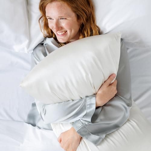 Fishers Finery 25mm 100% Pure Mulberry Silk Pillowcase (White Queen) 6