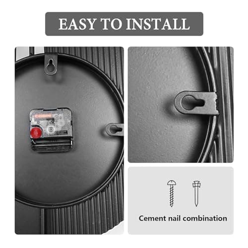 HEBOIX Decorative Wall Clock for Living Room,Large Modern Wall Clock,Digital Creative Clock Battery Operated for Living Room/Bedroom/Kitchen/Office Metal Wall Art Decor 16"X31" 5