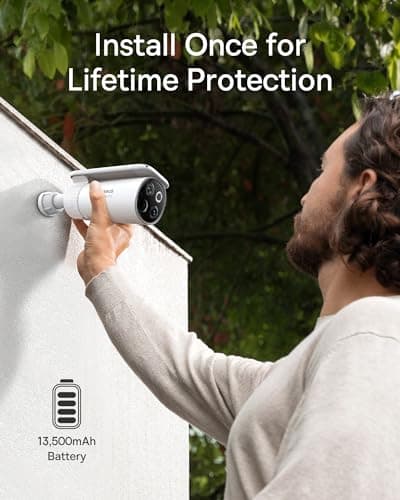 Baseus Solar Security Camera Wireless Outdoor, S1 Pro 2-Cam Kit, Forever Power with Auto Sunlight-Tracking System, Dual Camera with 3K Clarity, No Monthly Fee, 16TB Expandable Local Storage 6
