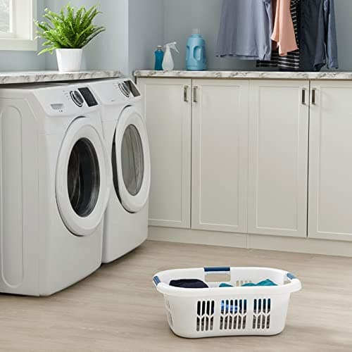 Rubbermaid Laundry Basket XL Hip-Hugger Basket 2.1-Bushel White Laundry Storage/Bathroom/Bedroom/Home Closet 6
