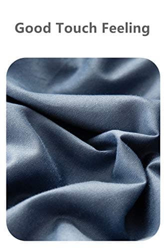King Size Premium Cotton Fitted Sheet Only - 300 Thread Count Pure Natural Cotton Fabric - 14" Deep Pocket,Breathable,Ultra Soft & Silky (King,Dark Blue) 5