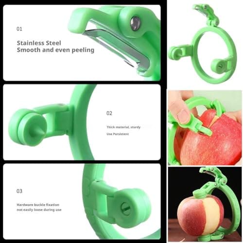 Handheld Peeler for Apples Pear,Peeling Machine for Fruits Tool,New Upgraded Fruit Peeler Not Hurt Your Hands,Foldable Manual Rotating Apples Pear Peeler for Kiwis,Peaches,Onions,Vegetables 8