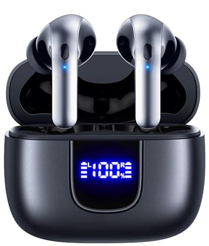 Wireless Earbuds, Bluetooth Ear Buds with Stereo Sound, 78 Hours Playback in-Ear Headphones with Wireless Charging Case, Sweatproof Clear Calls Earphones for Pad Android Sports Workout,Matte Black