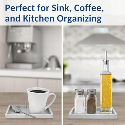 Spacewiser Countertop and Vanity Tray - Small 7.7” Silicone Tray for Soap Dispenser Bottles, Sponge Holder for Kitchen Sink Caddy Organizer, Bathroom Trays, Dish Soap Holder for Kitchen Counter, Keys 6