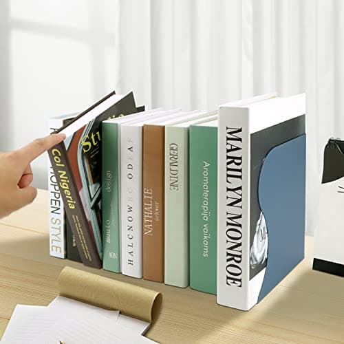 Adjustable Bookends, Book Holders for Shelves, Metal Book Ends for Heavy Books, Extends Up to 17 Inches Used in Office, Desk and School (Blue) 6