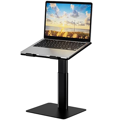 BESIGN LSX6 Computer Holder Stand, Ergonomic Adjustable Notebook Riser for Standing Work, Compatible with Air, Pro, Dell, HP, Lenovo More 10-14" Laptops, Black