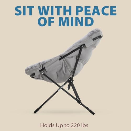 Oakham Comfy Chair for Adults, Soft Faux Fur Folding Lounge for Bedroom Living Room Dorm Rooms Flexible Reading Chair for Teens Kids, X-Large Foldable (Faux Fur-Grey) 5