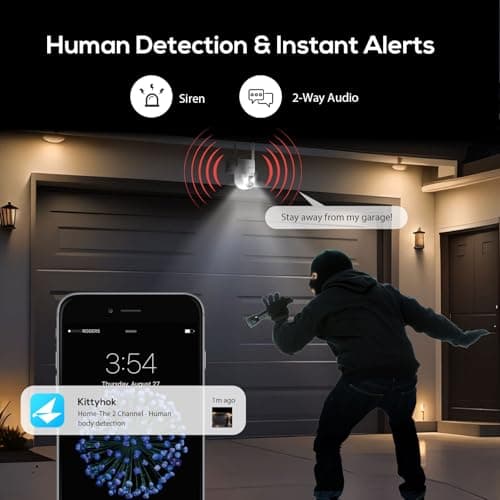 Kittyhok PT Solar Camera Security Outdoor | 2K FHD Security Camera Wireless Outdoor, Solar Battery Powered, Color Night Vision, Smart Detection, IP66 Weatherproof, Local Recording for Home Security 5