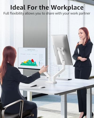 Dual Monitor Stand fits up to 32 inch, 4.4-22 lbs Computer Screens, Dual Monitor Desk Mount Height Adjustable, Monitor Arms for 2 Monitors, Home Office VESA Mounts, Freelift White 8