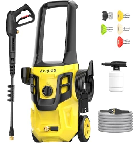 AcquaX Electric Pressure Washer, 4000 PSI 2.3 GPM Electric Power Washer with 4 Quick Connect Nozzles, 35FT Power Cord, 20FT Hose, Foam Cannon for Cars/Patios/Diverway/Fences