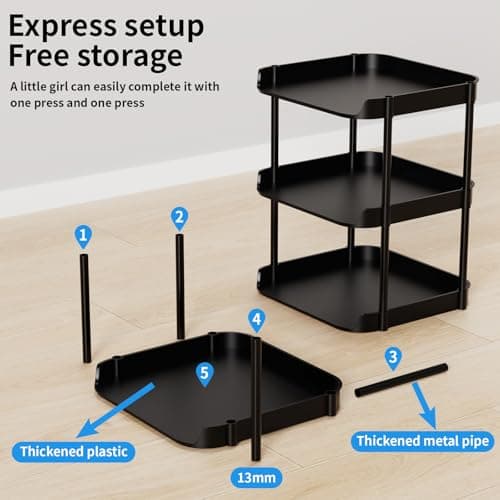 Altdnmaf 6 Tier Vertical Narrow Shoe Rack, Stackable Tall Skinny Shoerack, Compact Single Shoes Storage Tower for Slim Space, Corner Plastic Shelves, for Hallways, Entryway, Bedrooms Organizer, Black 5