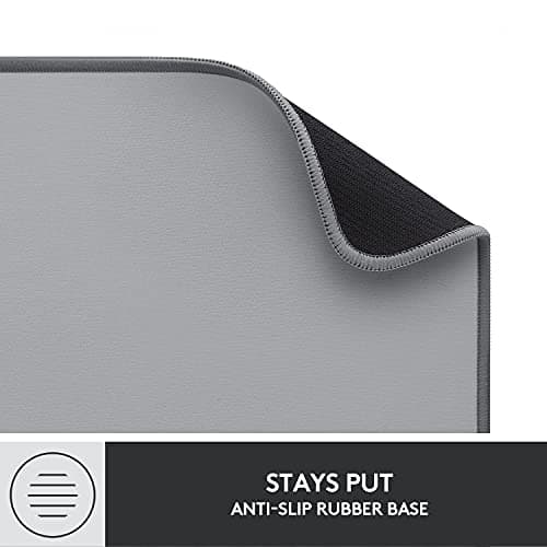 Logitech Desk Mat - Studio Series, Multifunctional Large Desk Pad, Extended Mouse Mat, Office Desk Protector with Anti-Slip Base, Spill-Resistant Durable Design, in Mid-Grey 8