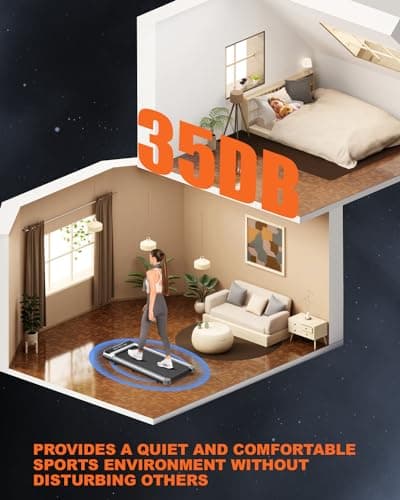 Gywowken Walking Pad Treadmill Under Desk, 2.5HP Portable Small Treadmill for Home Office, Flat Treadmills for Walking Running, Remote Control & Bluetooth Speaker, Pink 5