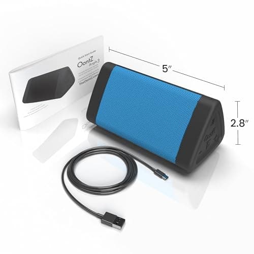 OontZ Angle 3 (4th Gen) – Portable Bluetooth Speaker, 12W Stereo Sound, 24 Hour Playtime, Rich Bass, 100 Foot Wireless Range, Waterproof, Home, Outdoor, Travel, Great Gift (Blue) 8