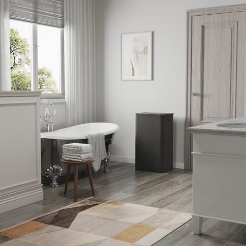 Lifewit 100L Laundry Hamper with Lid, Large Laundry Basket with Lid Handles and 2 Removable Bags, Tall Foldable Dirty Clothes Hamper for Laundry Room, Bathroom, Dorm, Bedroom, Dark Gray 9