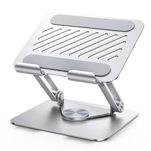 UGREEN Tablet Stand Holder for Desk with 360° Rotating Base Aluminum Dual Rod Support Adjustable Home Office Accessories Compatible with iPad Pro 13 12 11 Air Mini 5 4 3 Phone E-Reader Silver 8