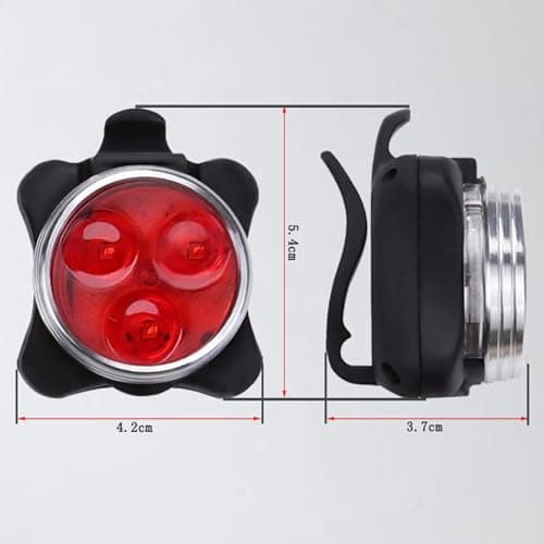 NUZYZ 2pcs USB Rechargeable Bike Light, Waterproof Super Bike Lights for Night Riding 4 Light Mode Options Mountain Bike Headlight LED Lamp Bicycle Accessories 6