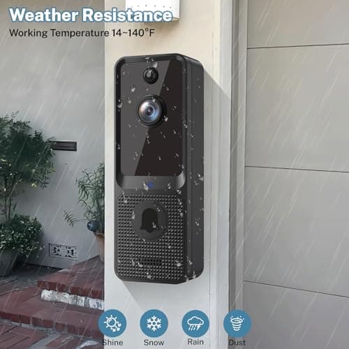 CutePanda Video Doorbell Camera Wireless, Chime Ringer Included, Smart AI Human Detection, Indoor Outdoor Surveillance, 2.4G WiFi, Live View, 2-Way Audio, Night Vision, Cloud Storage 7