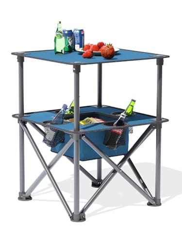 ZXFODX Folding Camping Table,Beach Tables for Sand Foldable,Camp Table,Comes with 4 Cup Holders and Storage Bags,Quick Unfolding and Folding，Suitable for Camping 5