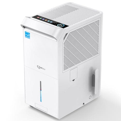 5,000 Sq.Ft Most Efficient Energy Star 2024 Dehumidifier,Vellgoo Max 120 Pint/D Compressor Dehumidifier for Basement with Drain Hose, Smart Humidity Control for Home, Large Rooms