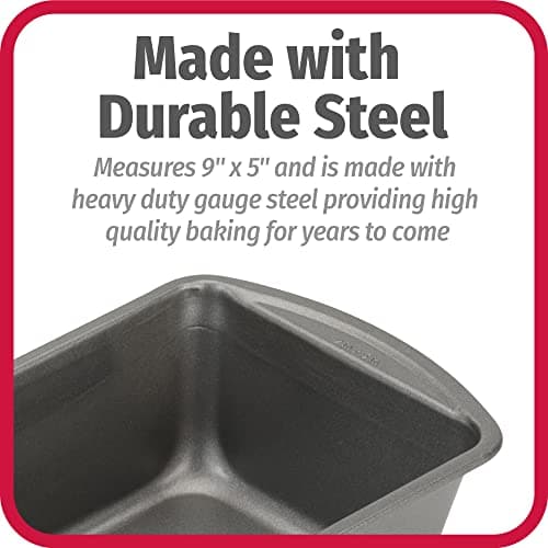 GoodCook Nonstick Loaf Pan Heavy-Duty Steel Bakeware with Easy-Clean Non-Stick Coating, Oven & Dishwasher Safe Pan for Meatloaf Breads Cakes Brownies Lasagnas Casseroles & More, 9 x 5-Inch, Gray 7