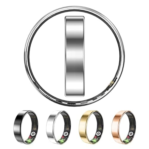 Yuehetian Ultra-Thin Smart Ring Health Tracker for Women Men, Sleep Tracker Ring with Heart Rate, Fitness Ring for Activity Monitoring/Steps/Calories, Up to 7-Day Battery, for iOS Android (Silver, 9)