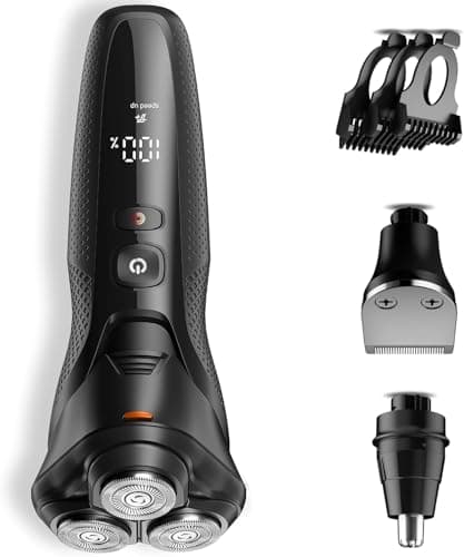 Electric Razor for Men, rategist Rechargeable Electric Shaver, Waterproof Wet Dry Cordless Razor, Adjustable Speeds