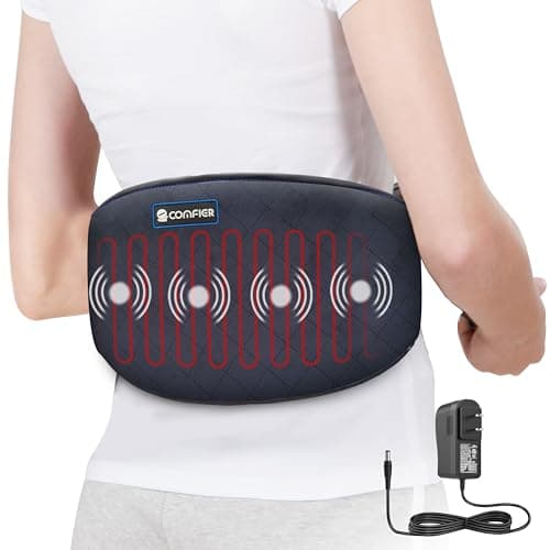 COMFIER Electric Heating Pad for Back Pain, Plug-in Vibration Lower Back Massager with Heat,FSA Eligible HSA,Heat Pad with Auto Shut Off,Heated Waist Belt, Gifts for Women Men Mom Dad
