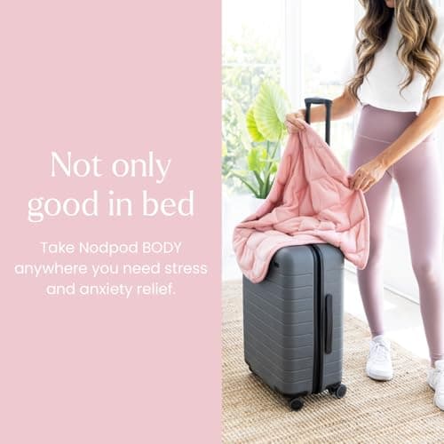 nodpod Body 6.5lb Patented Compact Weighted Blanket I Perfect for Relaxation, Sleeping & Travel l I Glass Bead Filled, Machine Washable (29" x 24") - Blush Pink 6