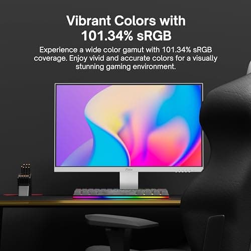 Pixio PX259 Prime White 24.5 inch (24 inch / 25 inch Equivalent) 280Hz (144Hz Supported) Refresh Rate FHD 1080p Resolution Fast IPS Panel 1ms GTG Response Time White Gaming Monitor with Adaptive Sync 6