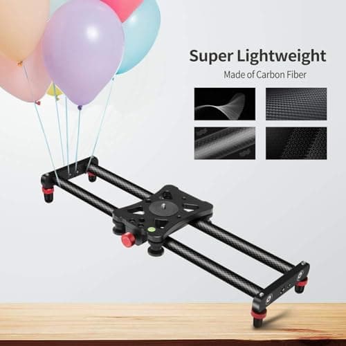 Zecti Camera Slider 24"/60 cm Adjustable Carbon Fiber Camera Dolly Track Slider Video Stabilizer Rail for Camera DSLR Video Movie Photography Camcorder Stabili & Phone, Black 5