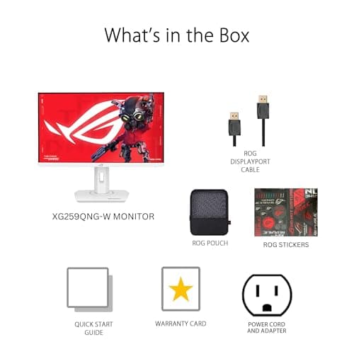 ASUS ROG Strix 25” (24.5-inch viewable) 1080P HDR Gaming Monitor (XG259QNG-W) - White, Full HD, 380Hz, 0.3ms, Fast IPS, Low Motion Blur Sync, FreeSync Premium, DisplayWidget, Ergonomic, 3 yr Warranty 8
