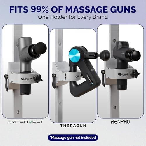 QMount Massage Gun Holder & Wall Mount - Hands-Free for Full Body Muscle Recovery - Fully Adjustable Massage Gun Wall Mount - Heavy Duty Nylon Body, No Slip, Supports Deep Massaging 6