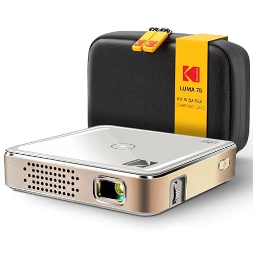 Kodak Ultra Mini Rechargeable Pocket Projector – DLP Pico Projector with 100” Display, HDMI/USB/Micro SD, Built-in Speaker & Carrying Case